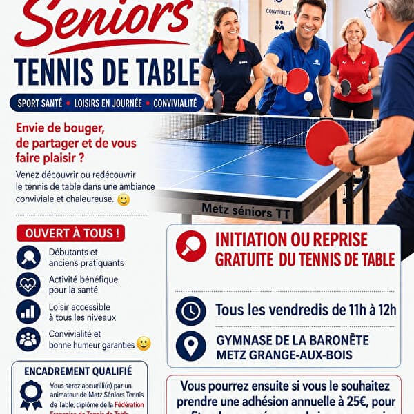 Initiation gratuite au tennis de table